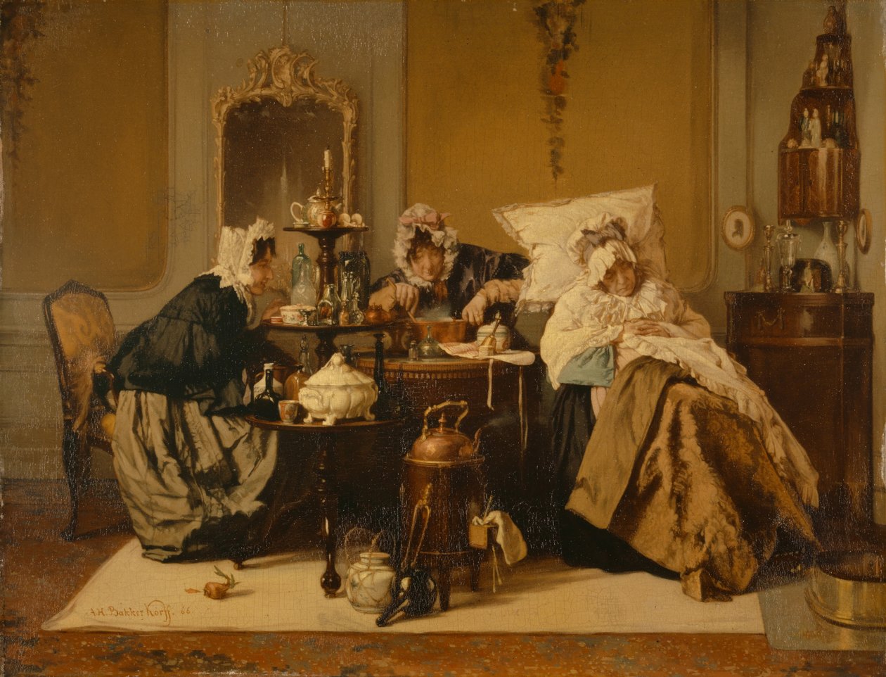 A mulher doente, 1866 de Alexander Hugo Bakker Korff