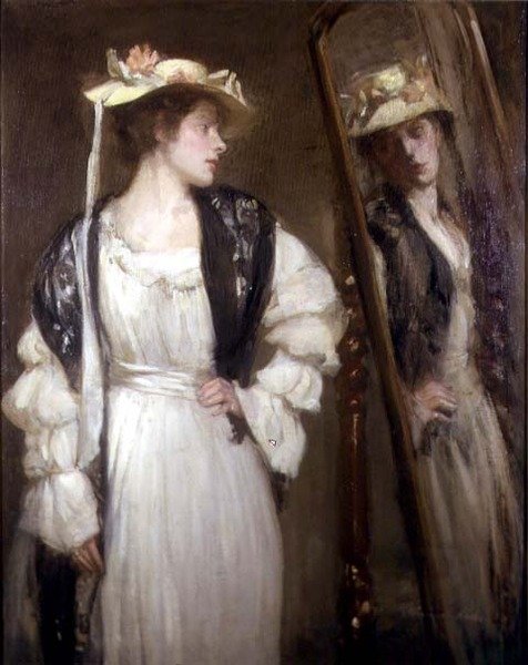 The Looking Glass (óleo sobre tela) de Alexander Ignatius Roche