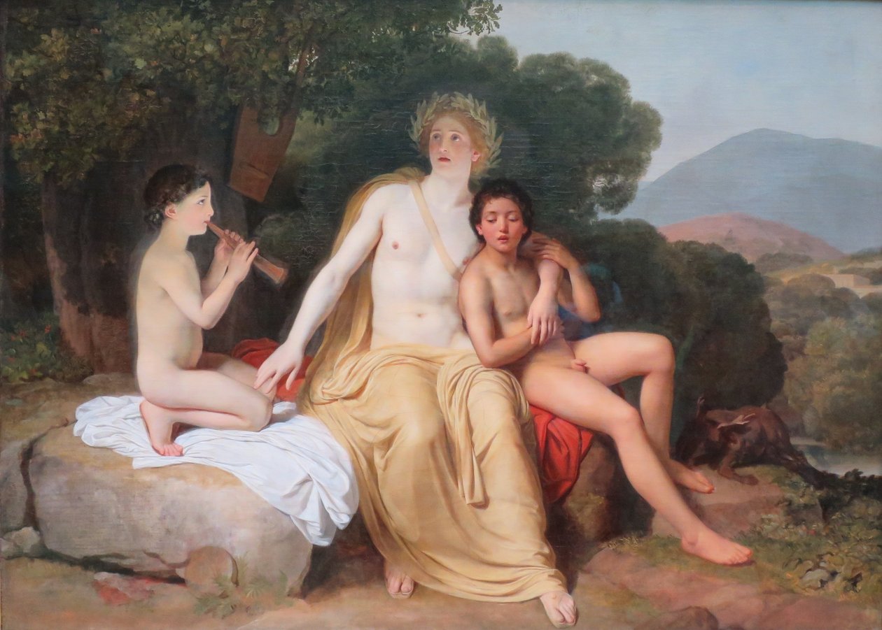 Russo: "Apollo, Hyacinthus e Cyparissus tocando música e cantando" Apollo, Hyacinthus e Cyparissus tocando música e cantando de Alexander Ivanov