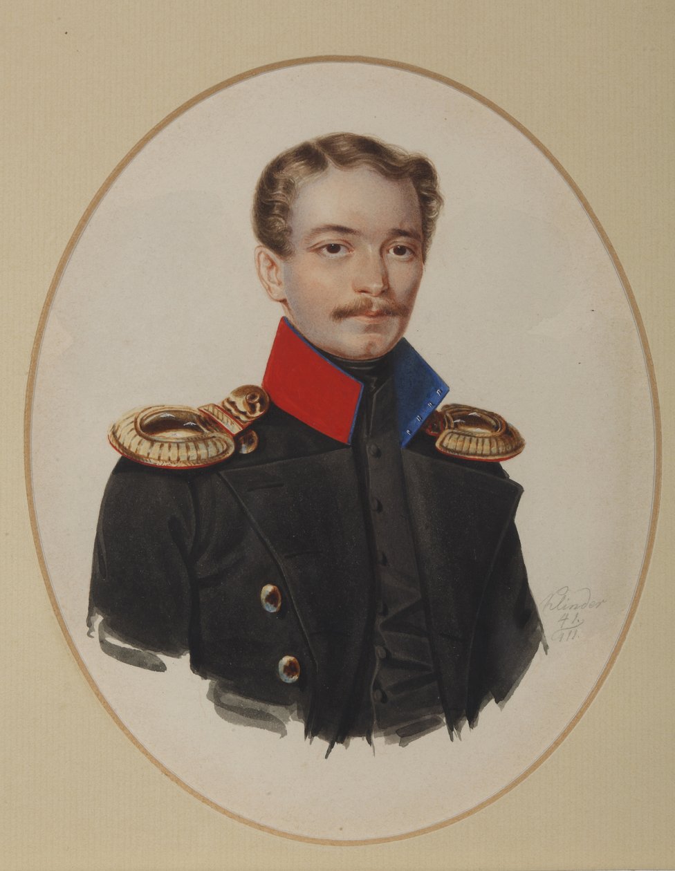 Retrato de Platon Ivanovich Panshin 1817-1863, 1841 de Alexander Ivanovich Klünder