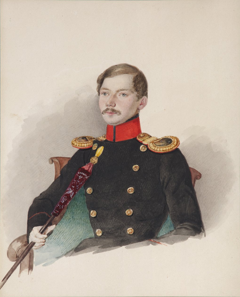 Retrato de Vasily Vasilievich Engelhardt 1814-1868, 1839-1840 de Alexander Ivanovich Klünder