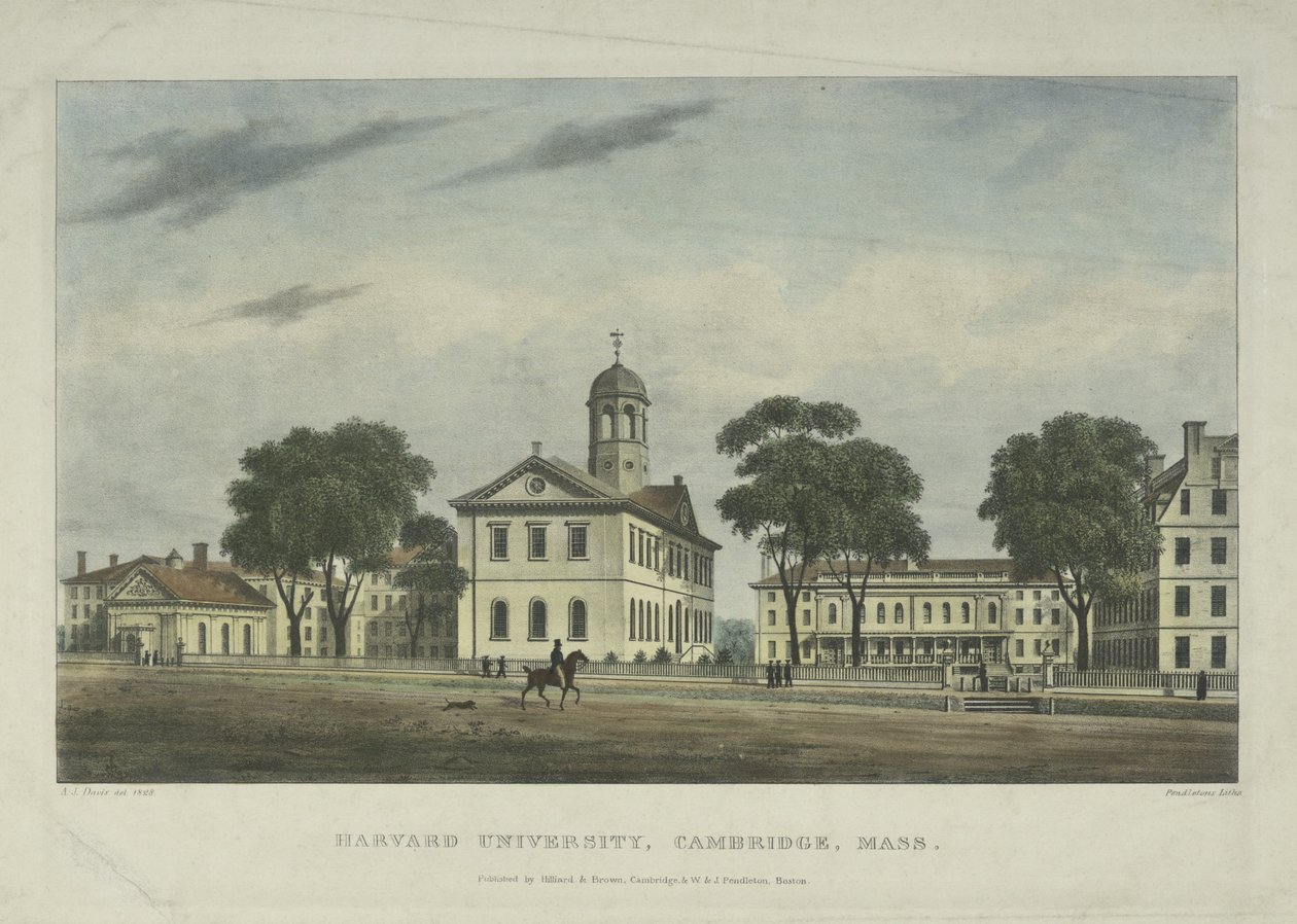 Harvard University, Cambridge, Massachusetts, 1828 de Alexander Jackson Davis
