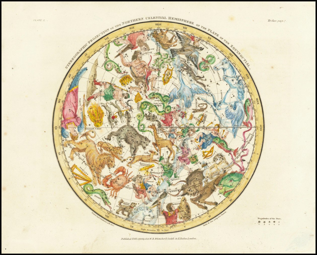 1822 - Alexander Jamieson - Projeção Estereográfica do Hemisfério Celestial Norte de Alexander Jamieson