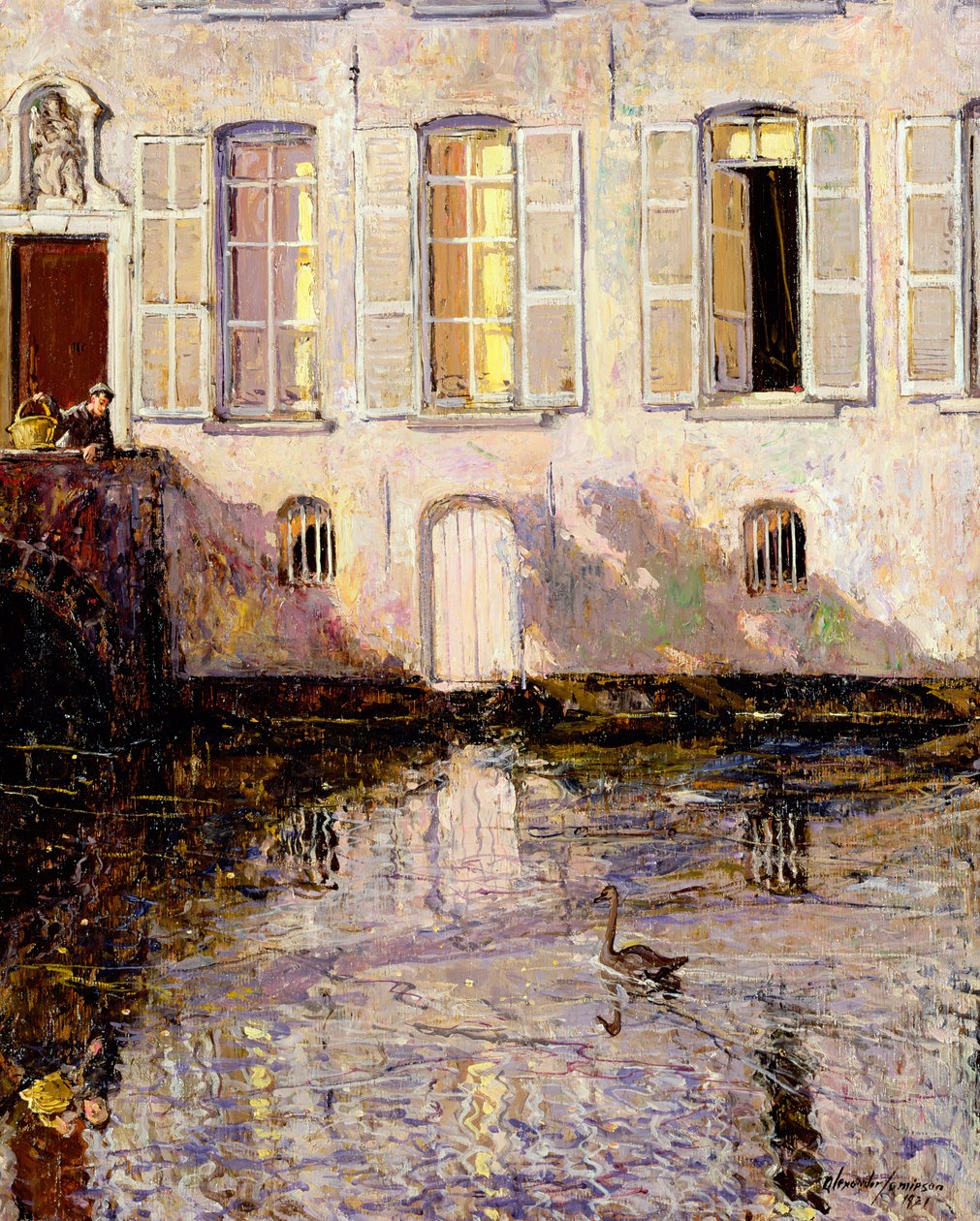 Alimentando os cisnes, Bruges de Alexander Jamieson