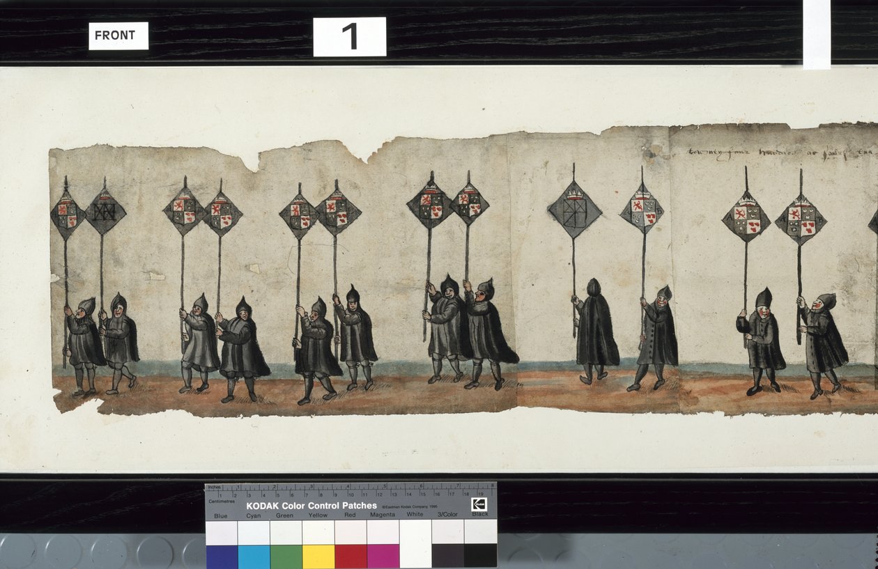 Detalhe de The Huntly Funeral Procession, que teria sido usado para as exéquias de George 1st, Marquês de Huntly de Alexander Kincaid
