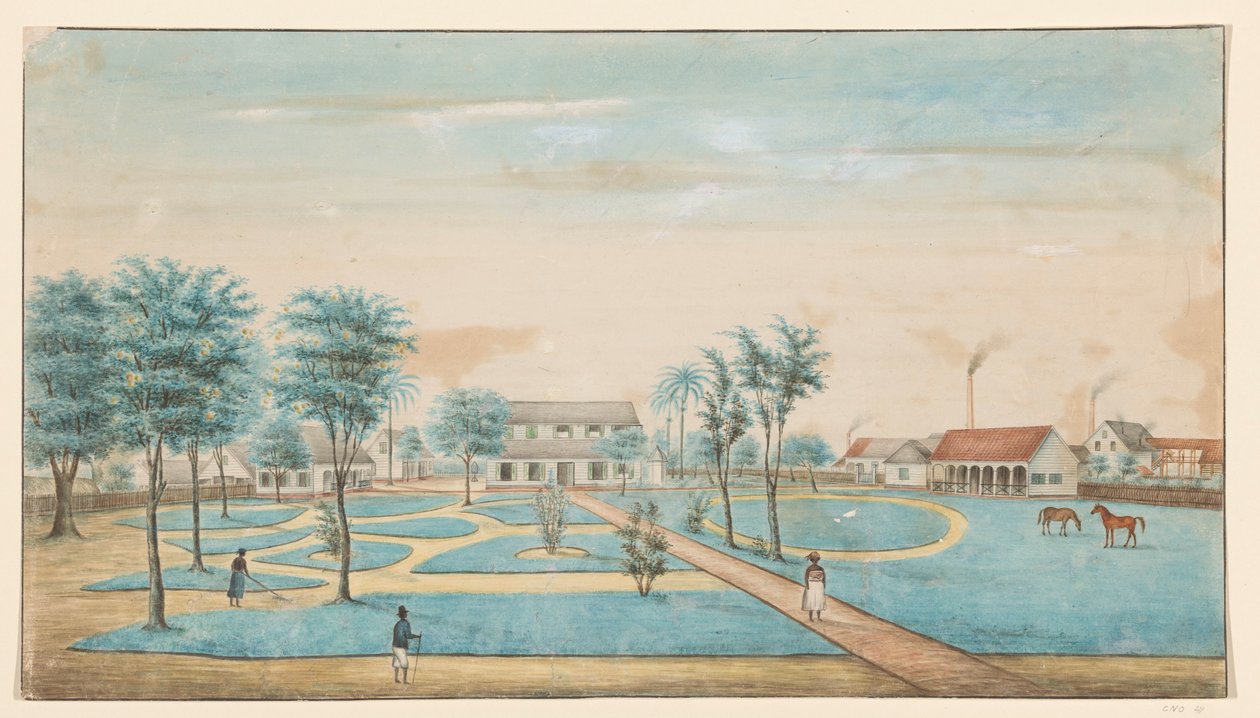 Vista da plantação de açúcar Catharina Sophia de Alexander Ludwich Brockmann