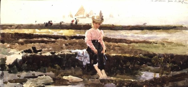 Rapariga jovem a remar (aguarela) de Alexander M. Rossi