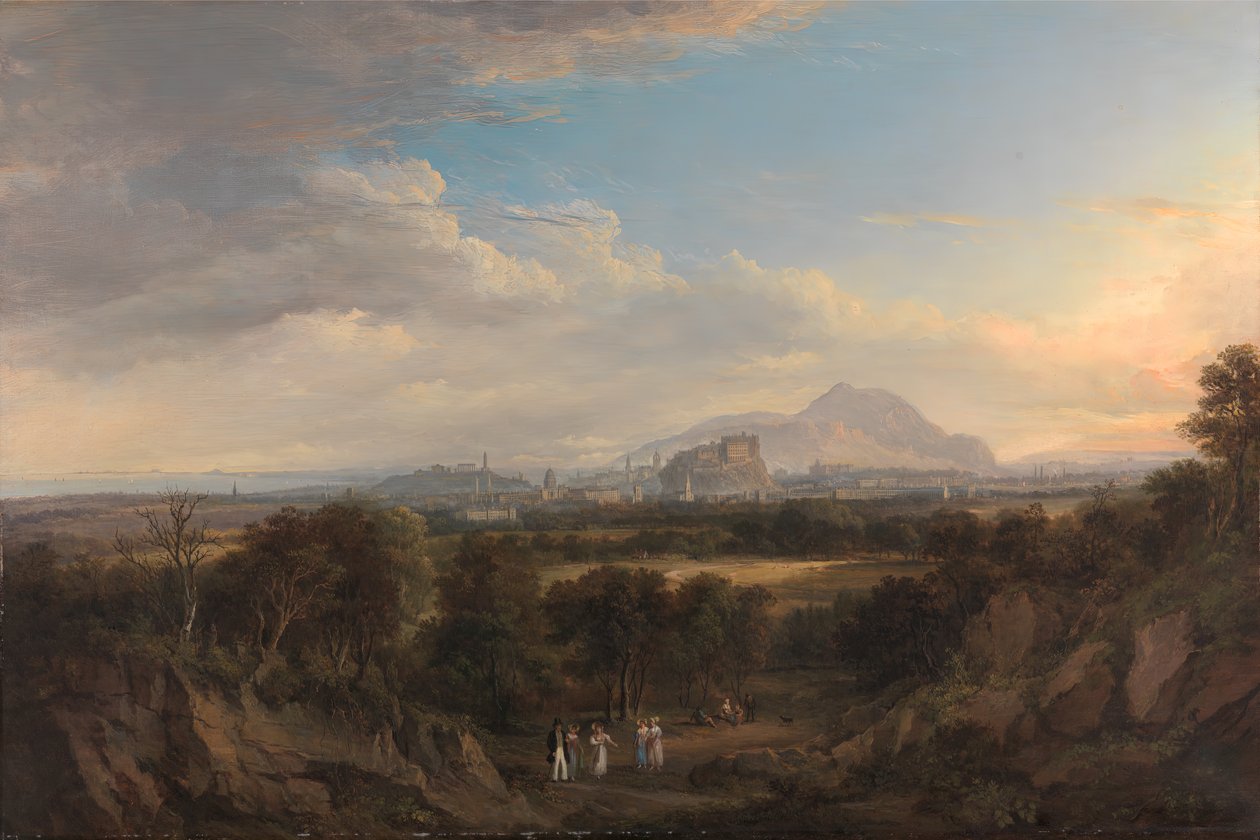 Uma vista de Edimburgo do oeste, 1822 a 1826. de Alexander Nasmyth