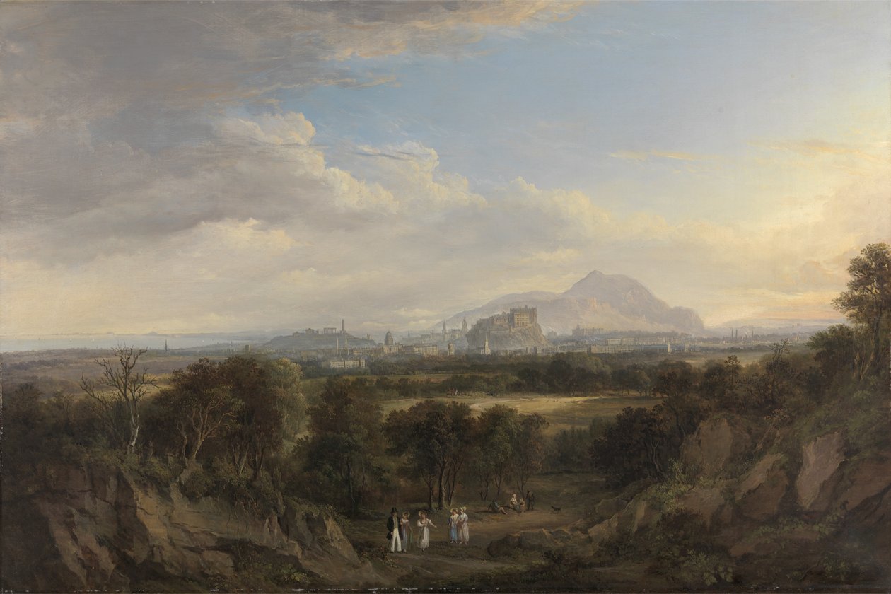 Uma vista de Edimburgo vista do oeste, c.1822-26 (óleo sobre tela) de Alexander Nasmyth