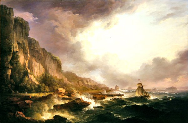 Portencross - Na Boca do Clyde (óleo sobre tela) de Alexander Nasmyth