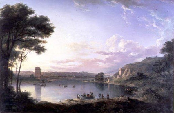A Ponte Union perto de Berwick em Tweed, c.1819 (óleo sobre tela) de Alexander Nasmyth