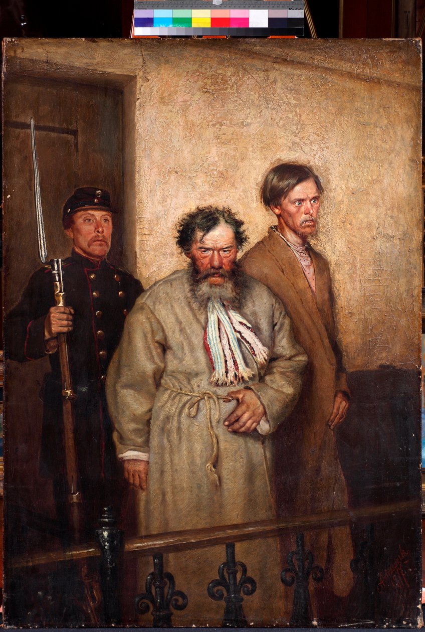 "In a Courtroom" (Numa Sala de Audiências) Pintura de Alexander Novoskoltsev (1853-1919) de Alexander Nikanorovich Novoskoltsev