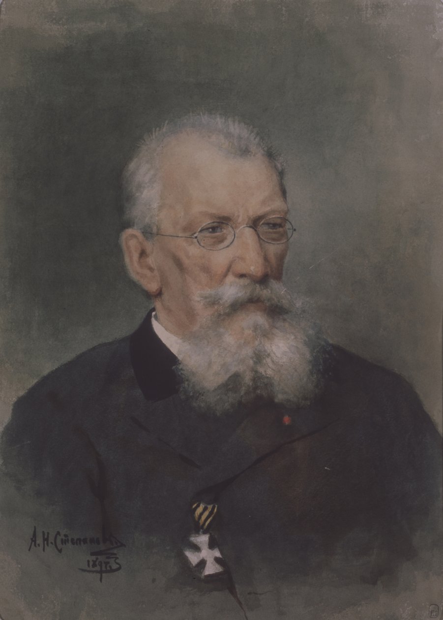 Retrato do artista Pyotr P. Sokolov 1821-1899 de Alexander Nikolaevich Stepanov