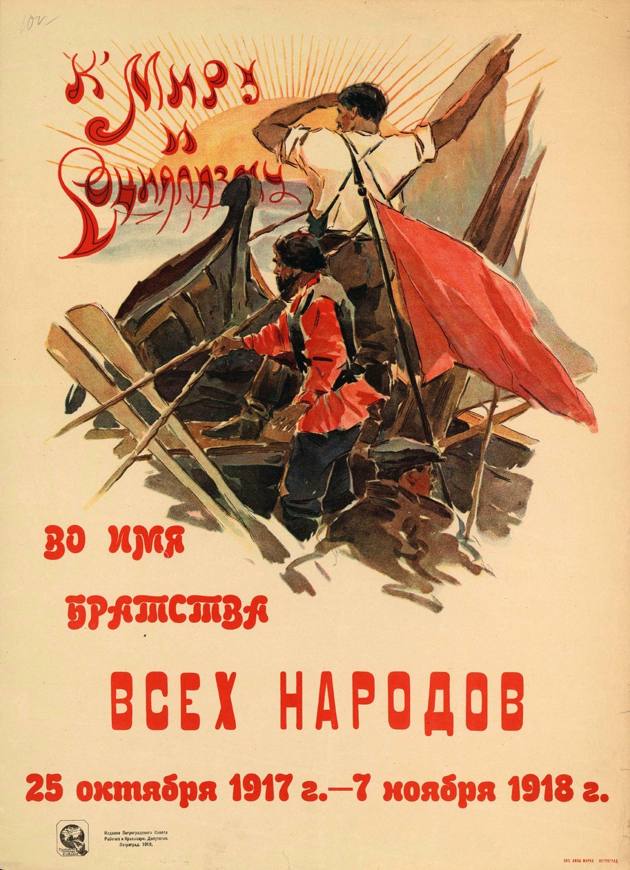 Para a paz e o socialismo em nome da fraternidade de todos os povos, 1918. de Alexander Nikolaevich Zelensky