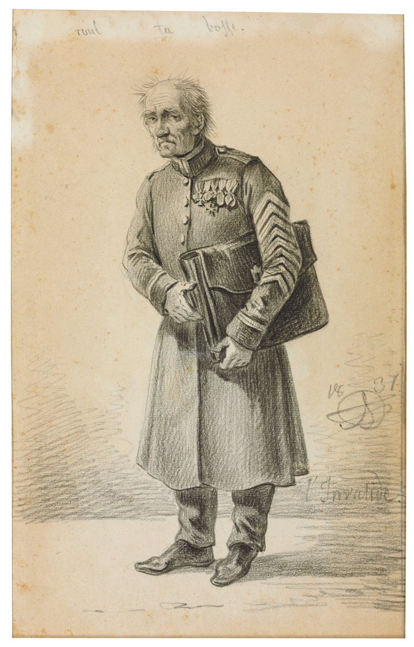 Um veterano do exército imperial russo, 1837 de Alexander Orlowski