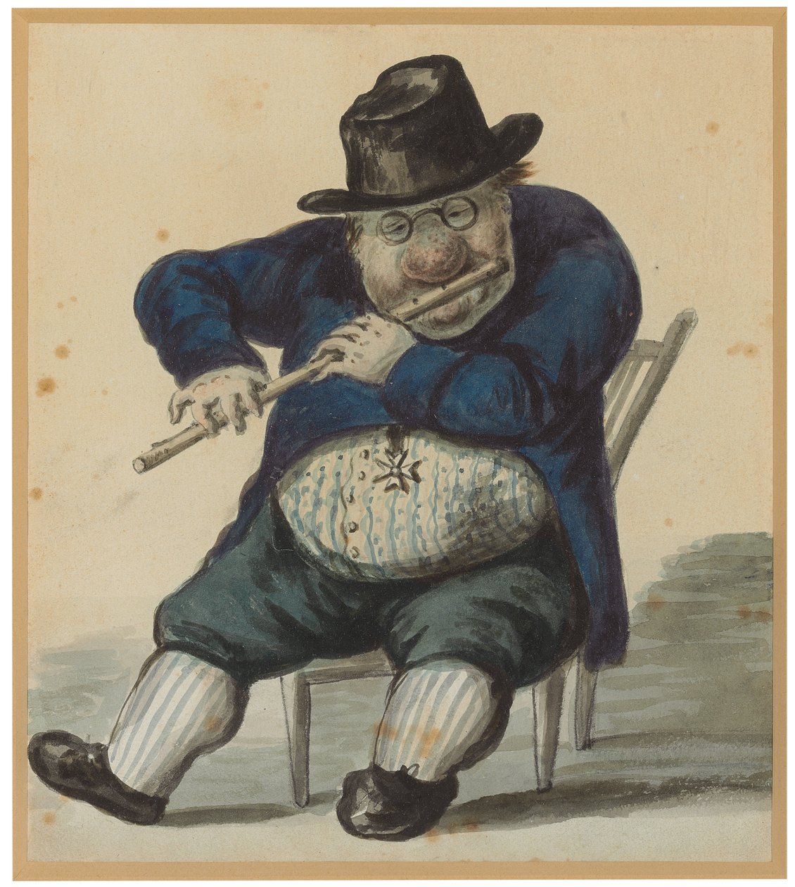 Giacomo Quarenghi, vestindo a ordem dos cavaleiros de Malta e tocando flauta, de Alexander Osipovich Orlowski