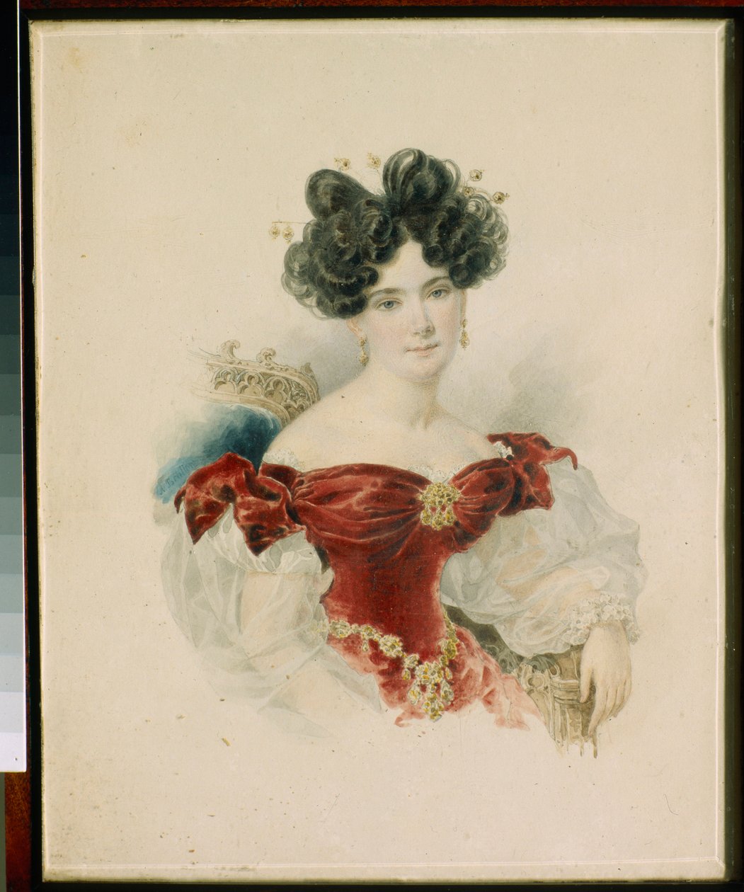 Retrato da Princesa Natalia Viktorovna Kotchoubei (1800-1854) - Aquarela sobre papel de Alexander Briullov (Alexander Briullov) (1798-1877) de Alexander Pavlovich Briullov