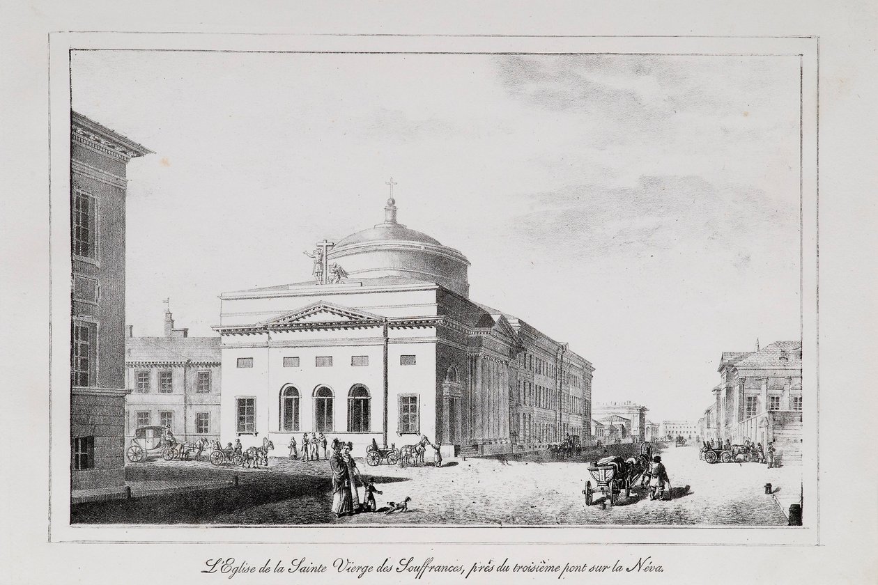 A Igreja da Alegria de todos os que choram Série Vistas de São Petersburgo, década de 1820 de Alexander Pluchart