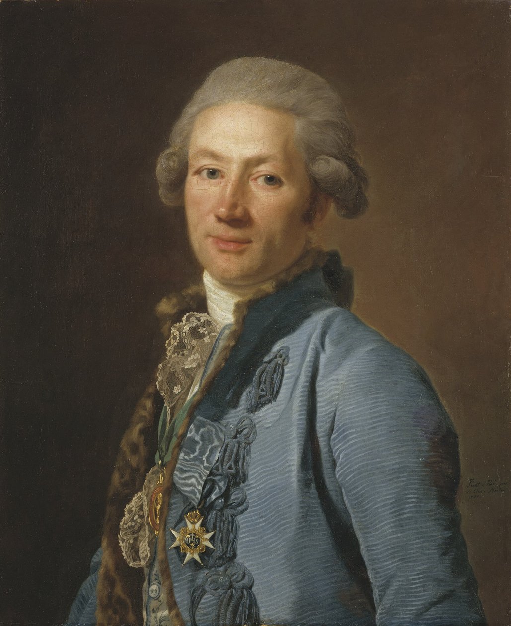 Christoffer Bogislaus Zibet, chanceler da corte e barão, 1784 de Alexander Roslin