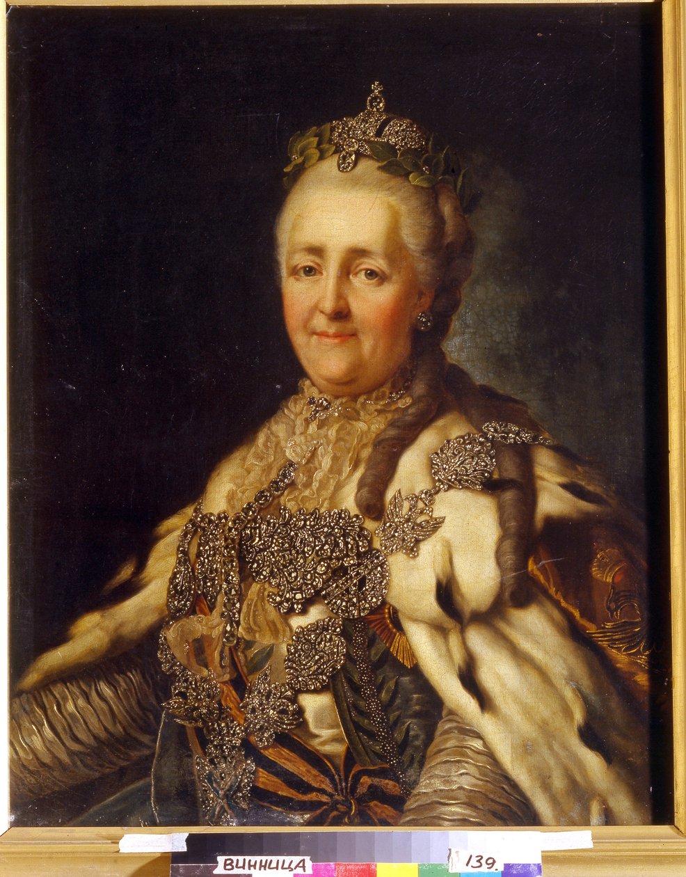 Retrato da Imperatriz Catarina II (1729-1796). Pintura de Alexander Roslin (1718-1793), óleo sobre tela. Arte sueca do século XVIII, classicismo. Museu Regional de Arte, Vinnytsia (Ucrânia). de Alexander Roslin