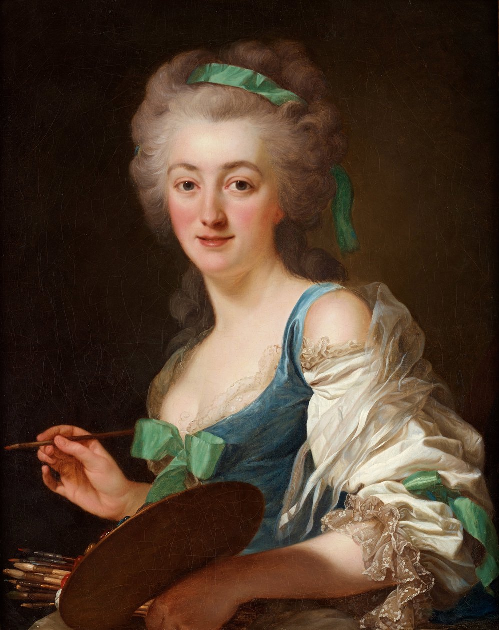Retrato de Anne Vallayer-Coster 1744-1818, 1783. de Alexander Roslin