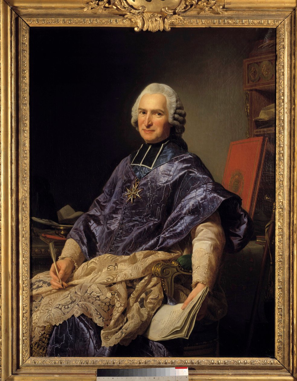 Retrato de Joseph Marie Terray (1715-1778) Abbe de Molesmes, Ministro de Pintura de Alexandre Roslin (1718-1793) 1774 Sol. 1,29x0,97 m. Versailles, musee du Chateau - Retrato de Joseph Marie Terray (1715-1778) abade de Molesmes, Ministro. Pintura de Alexa de Alexander Roslin