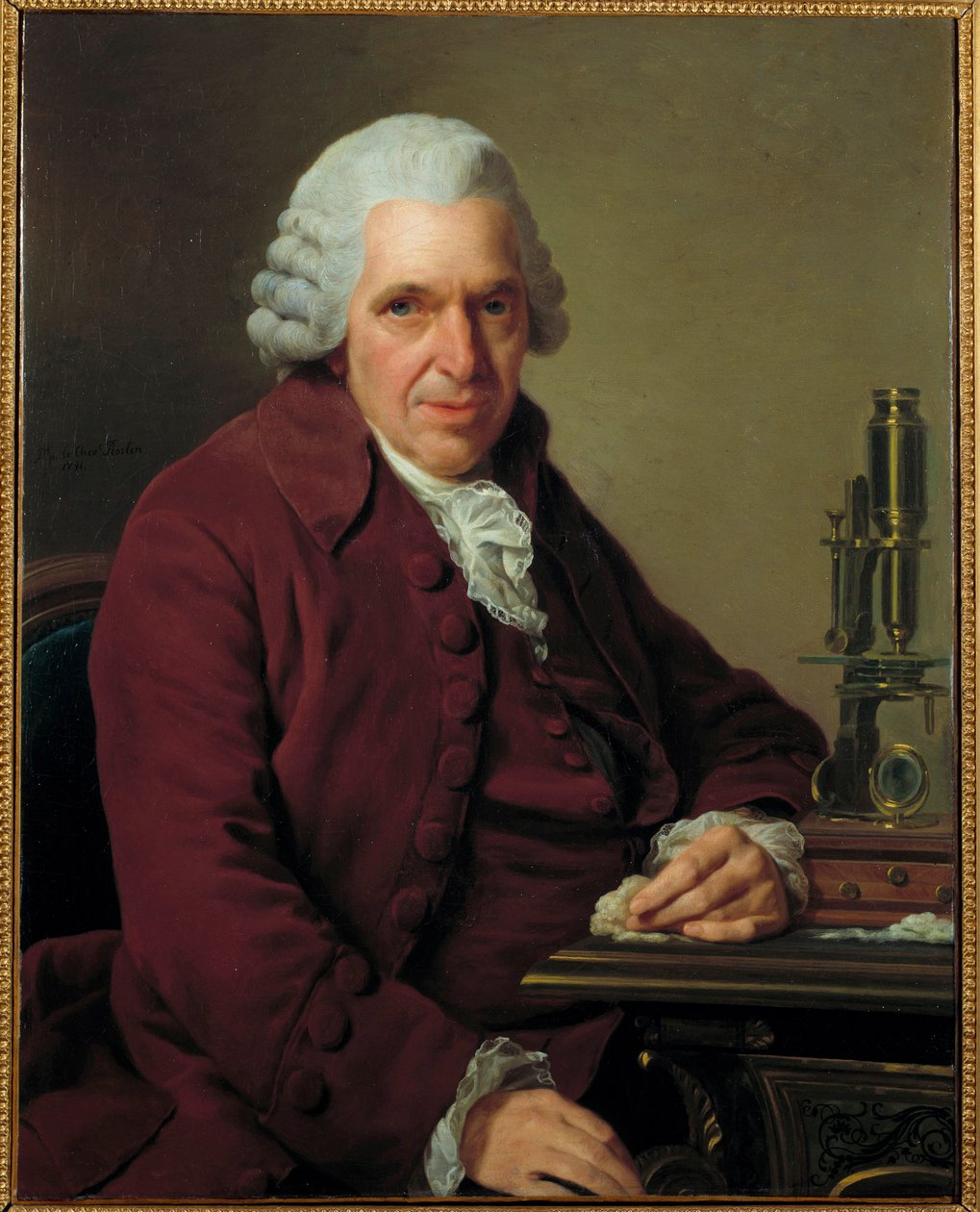 Retrato de Louis Jean Marie Daubenton, dit Daubenton (1716 - 1800), naturalista francês. Pintura de Roslin Alexandre (1718 - 1793) Orleans Musee Des Beaux Arts. - Retrato de Louis-Jean-Marie Daubenton, chamado Daubenton. de Alexander Roslin
