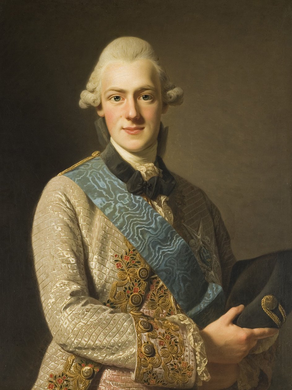 Sueco: Fredrik Adolf, 1750-1803, Príncipe da Suécia, irmão de Gustavo III Duque Fredrik Adolf, irmão de Gustavo III de Alexander Roslin