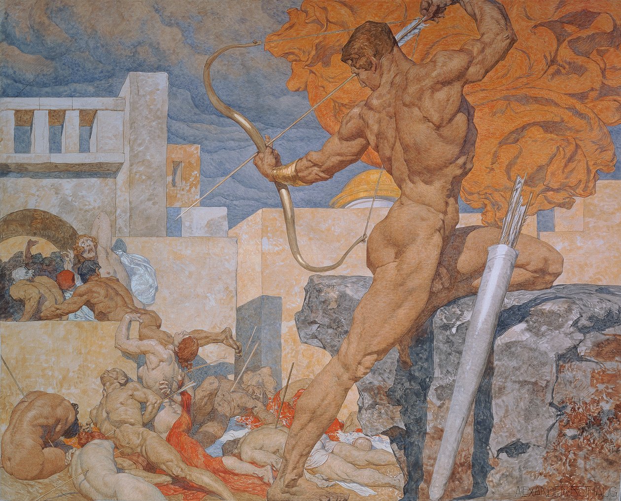 Apollo, enviando as setas da peste de Alexander Rothaug