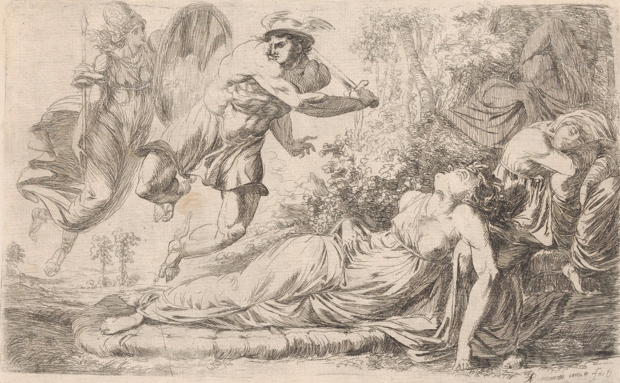 Perseu e a Medusa Adormecida, 1774. de Alexander Runciman