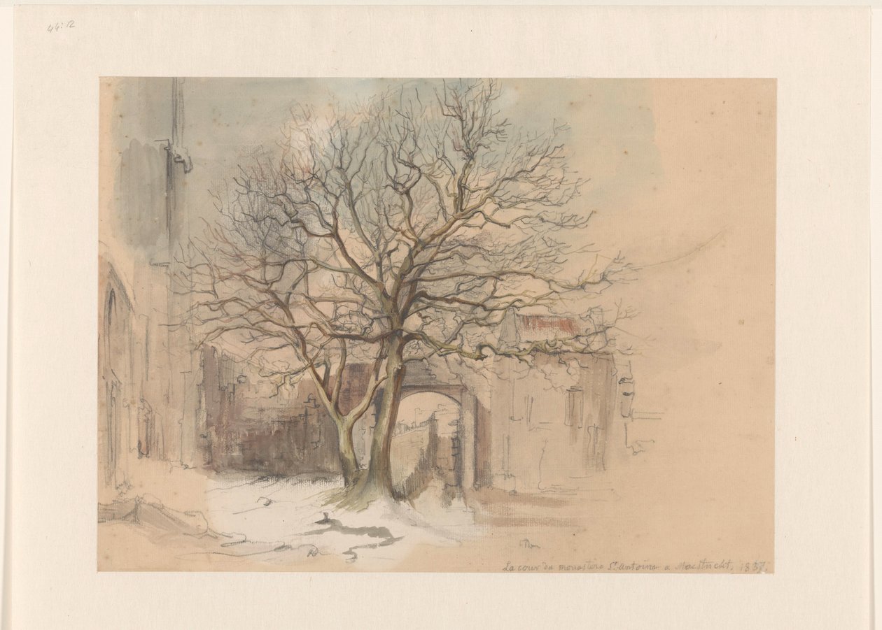 Tribunal do mosteiro de Santo Antonius em Maastricht, no Inverno de Alexander Schaepkens