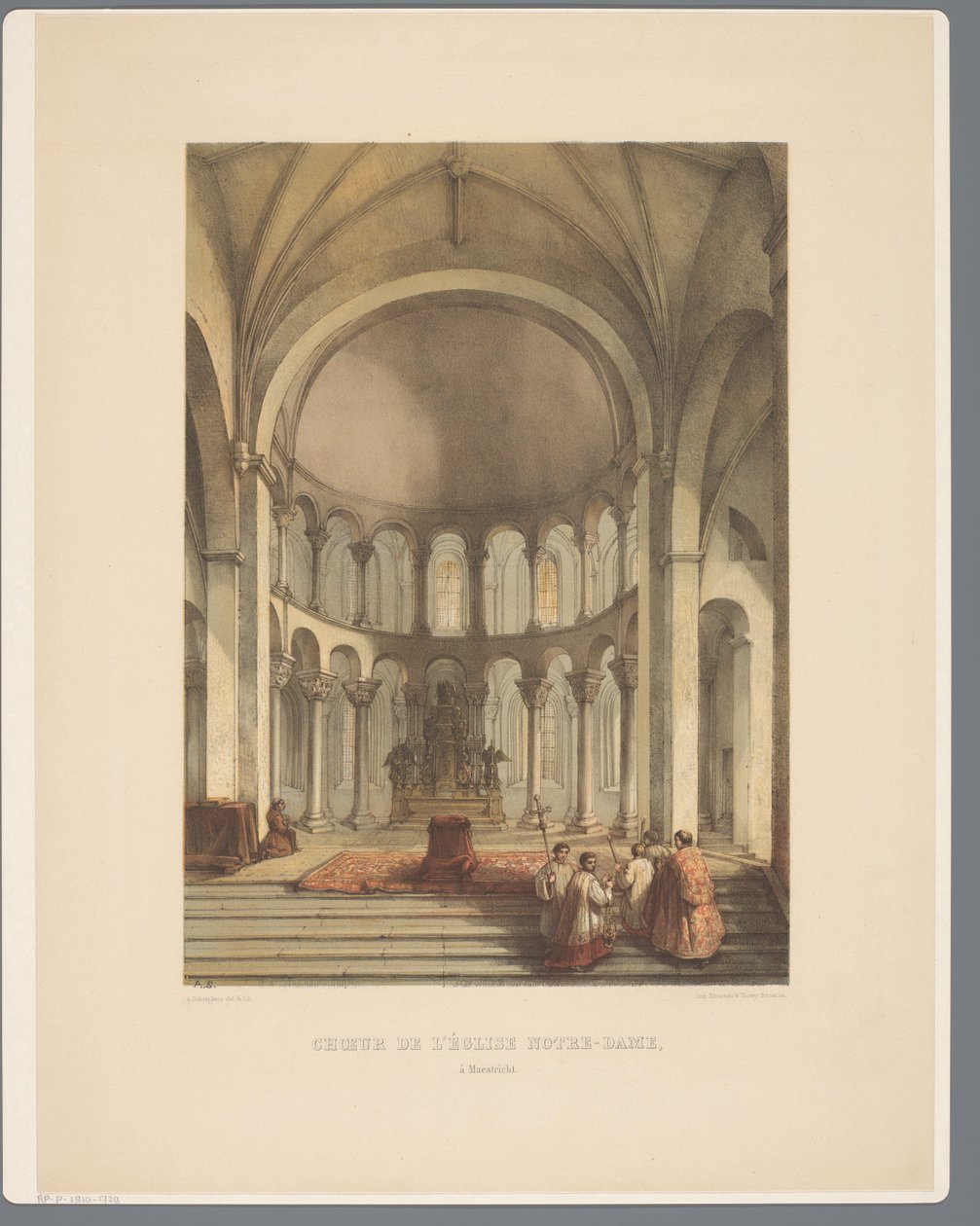 Interieur van Onze-Lieve-Vrouwe-Basiliek te Maastricht
Coro da Igreja de Nossa Senhora, Maastricht (título sobre o objecto)
Antigos Monumentos Arquitectónicos do século XI ao século XIII no Limburgo (título da série) de Alexander Schaepkens