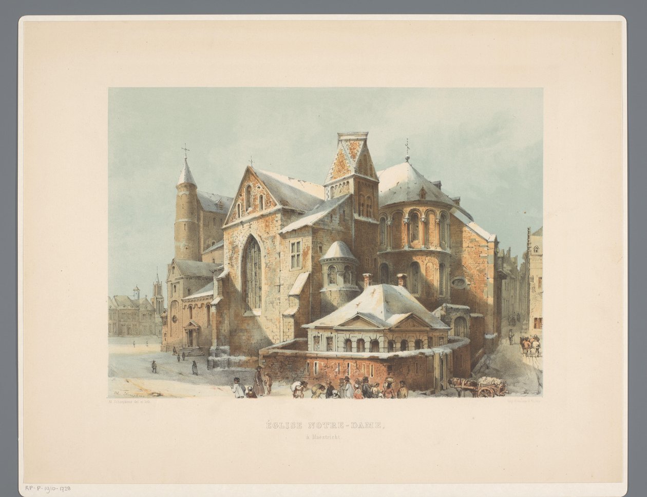 Onze-Lieve-Vrouwe-Basiliek te Maastricht Igreja de Nossa Senhora, em Maestricht (título no objeto) Monumentos antigos da arquitetura do século XI ao século XIII em Limburgs (título da série) de Alexander Schaepkens