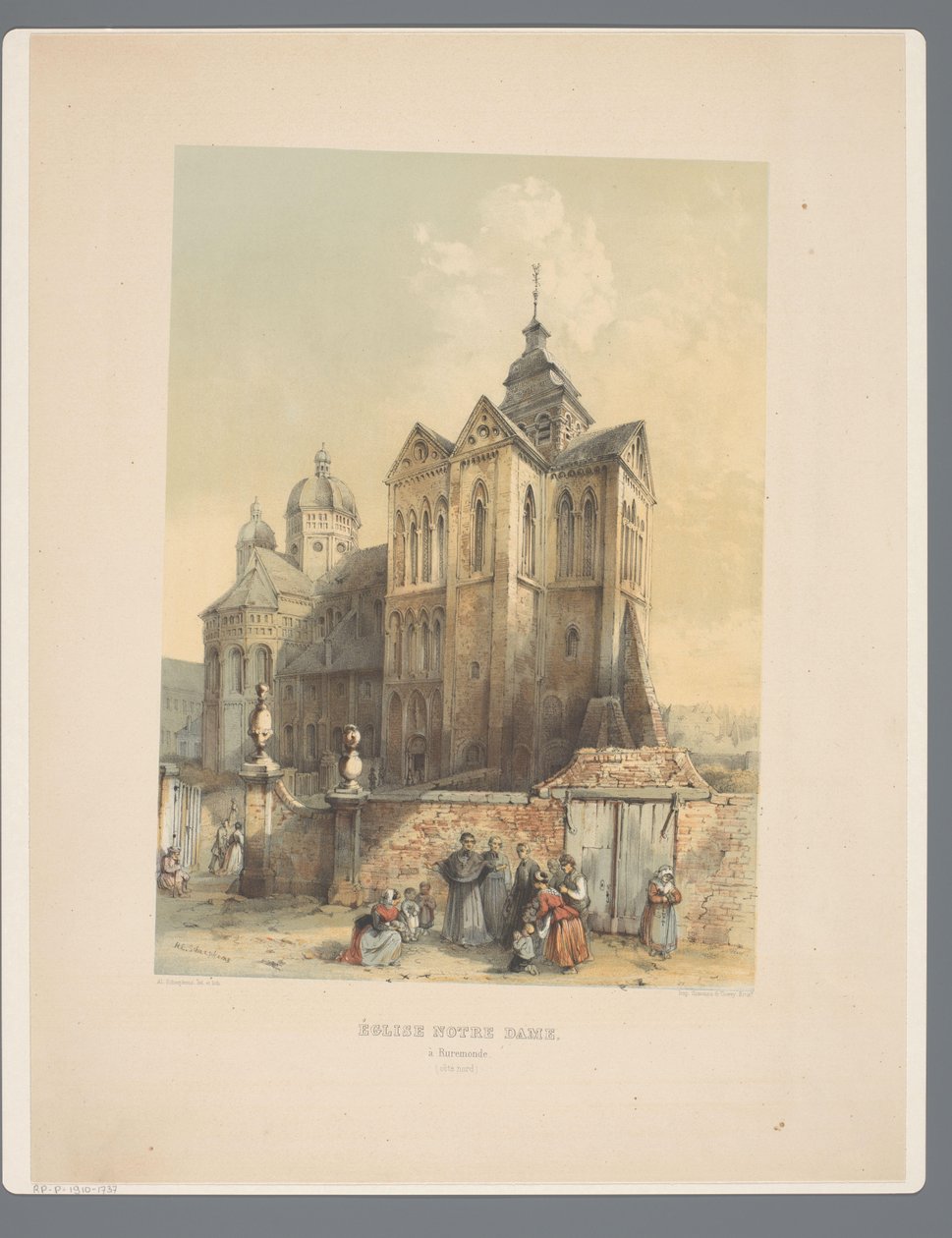 Onze Lieve Vrouwe Munsterkerk te Roermond
Igreja de Nossa Senhora em Ruremonde (costa norte). (título sobre o objecto)
Antigos monumentos arquitectónicos do século XI ao século XIII em Limburgs (título da série) de Alexander Schaepkens
