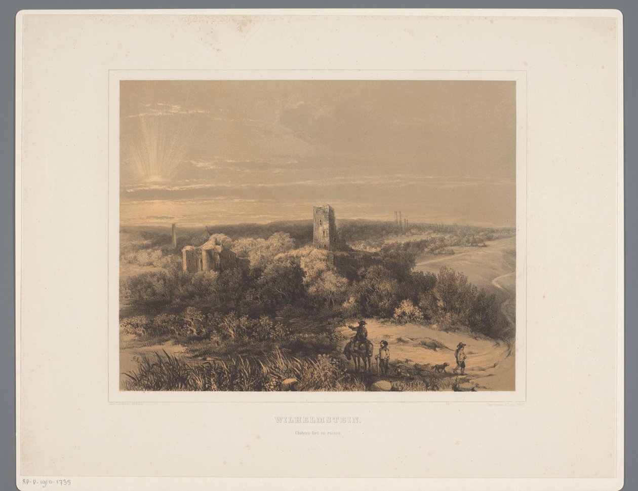 Ruínas do Castelo de Wilhelmstein
Wilhelmstein, Chateau-fort en ruines (título sobre o objecto)
Rolduc et ses environs (título da série) de Alexander Schaepkens