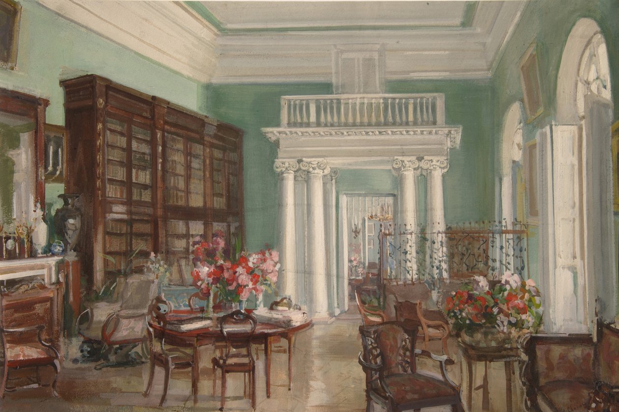 Interior da Biblioteca no Estate Golitsyn
