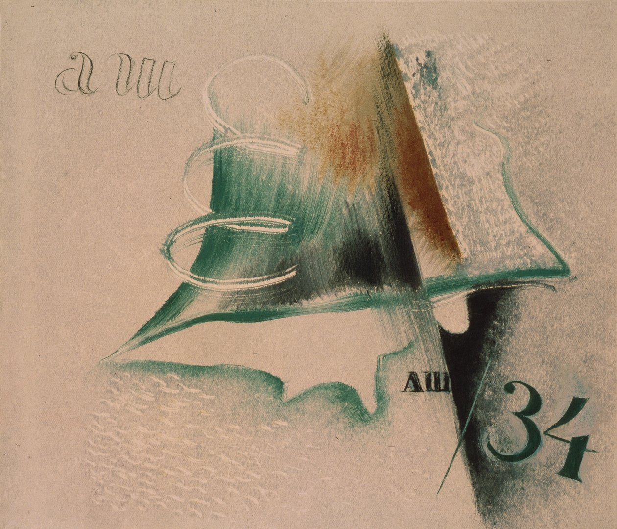Composição com duas letras, 1934 de Alexander Vasilyevich Shevchenko