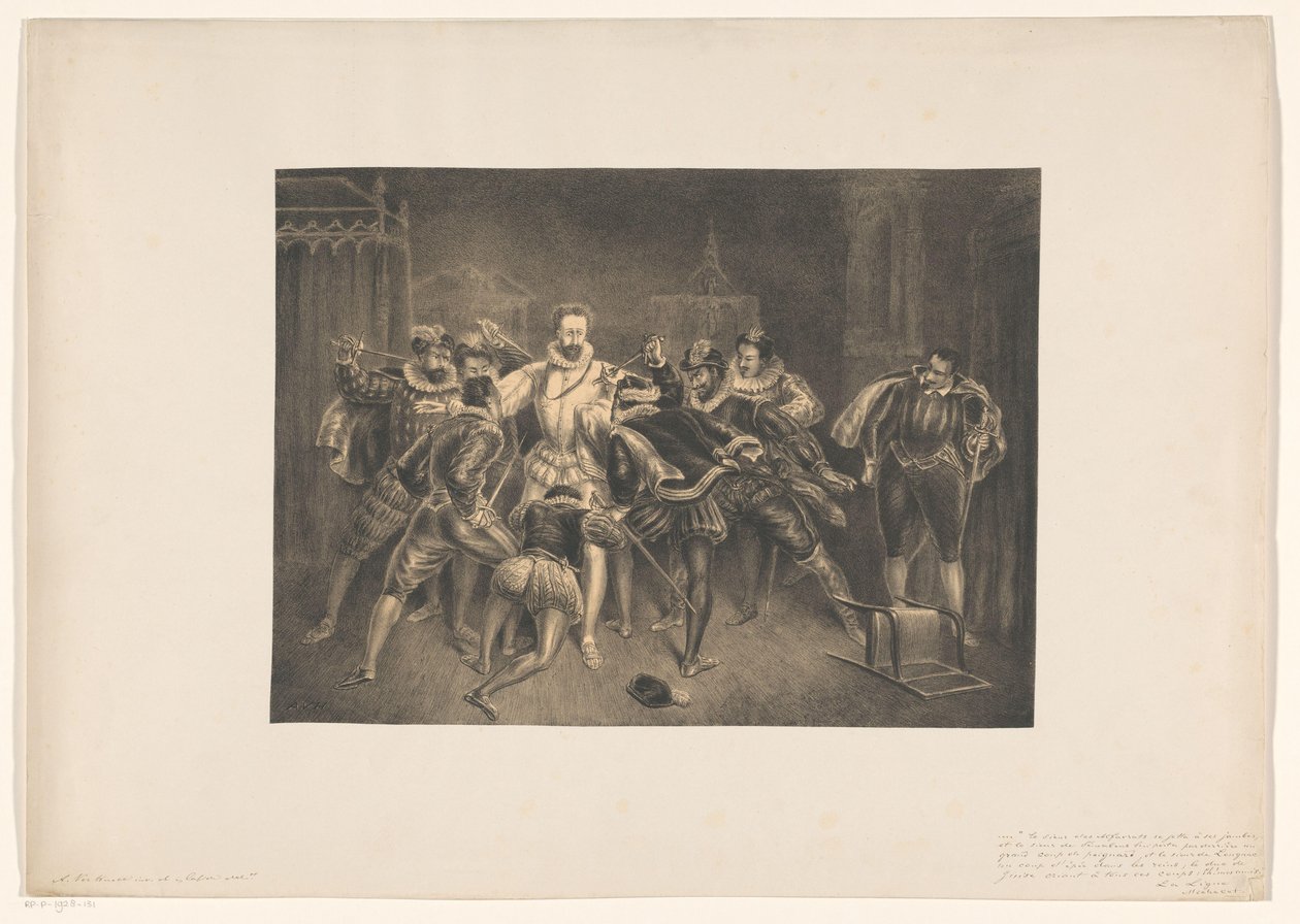 Assassinato de Henrique de Guise Morte de Henrij de Guijse de Alexander Ver Huell (signed by artist)