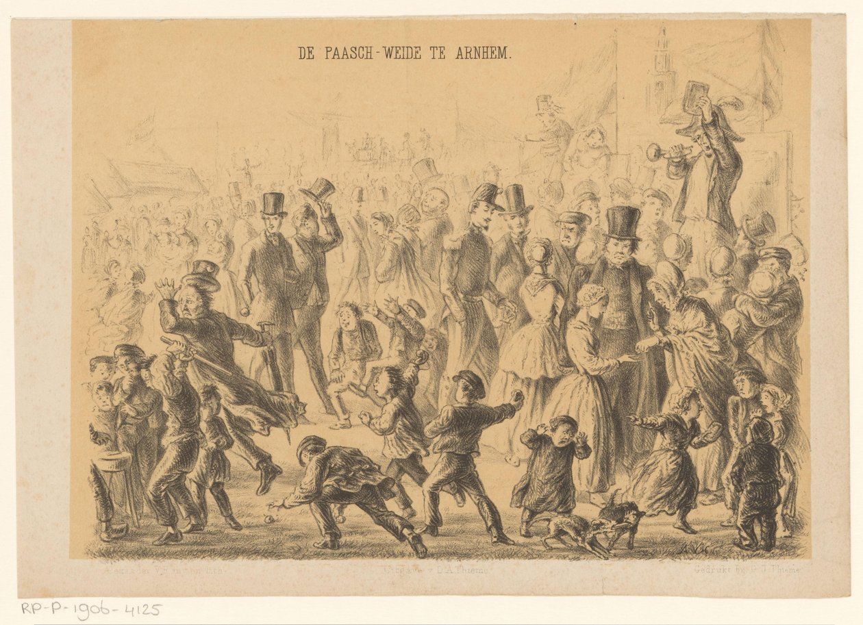 Pessoas no prado da Páscoa em Arnhem
The Easter Meadow in Arnhem (título sobre o objecto) de Alexander Ver Huell