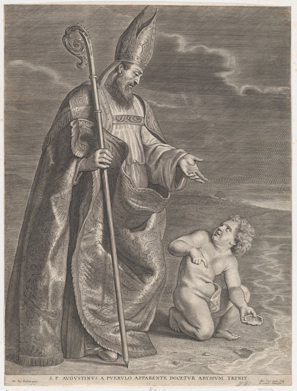 Santo Agostinho, aparecendo a uma criança na praia, c. 1662-95., c. 1662-95. de Alexander Voet