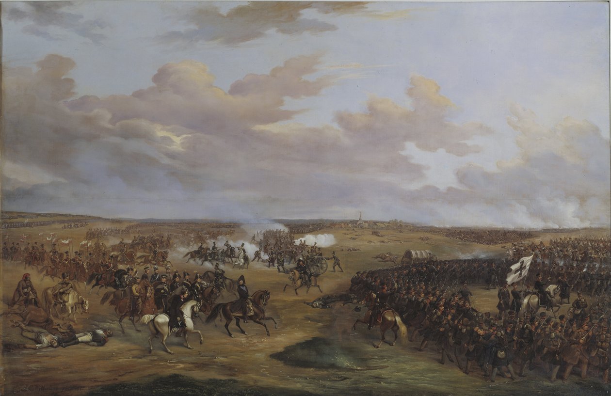 La bataille de Dennewitz (Allemagne), le 6 septembre 1813 - A Batalha de Dennewitz em 6 de setembro de 1813, por Wetterling, Alexander (1796-1858). Óleo sobre tela de Alexander Wetterling