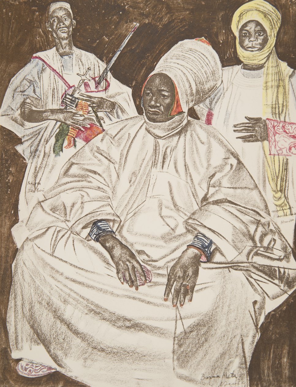 Barma Mata, Sultão de Zinder, de Cartoons and Paintings of Africa, executado durante a expedição Citroen Centre Afrique, segunda missão Haardt Audouin-Dubreuil, pub. Paris, 1927 de Alexander Yakovlev