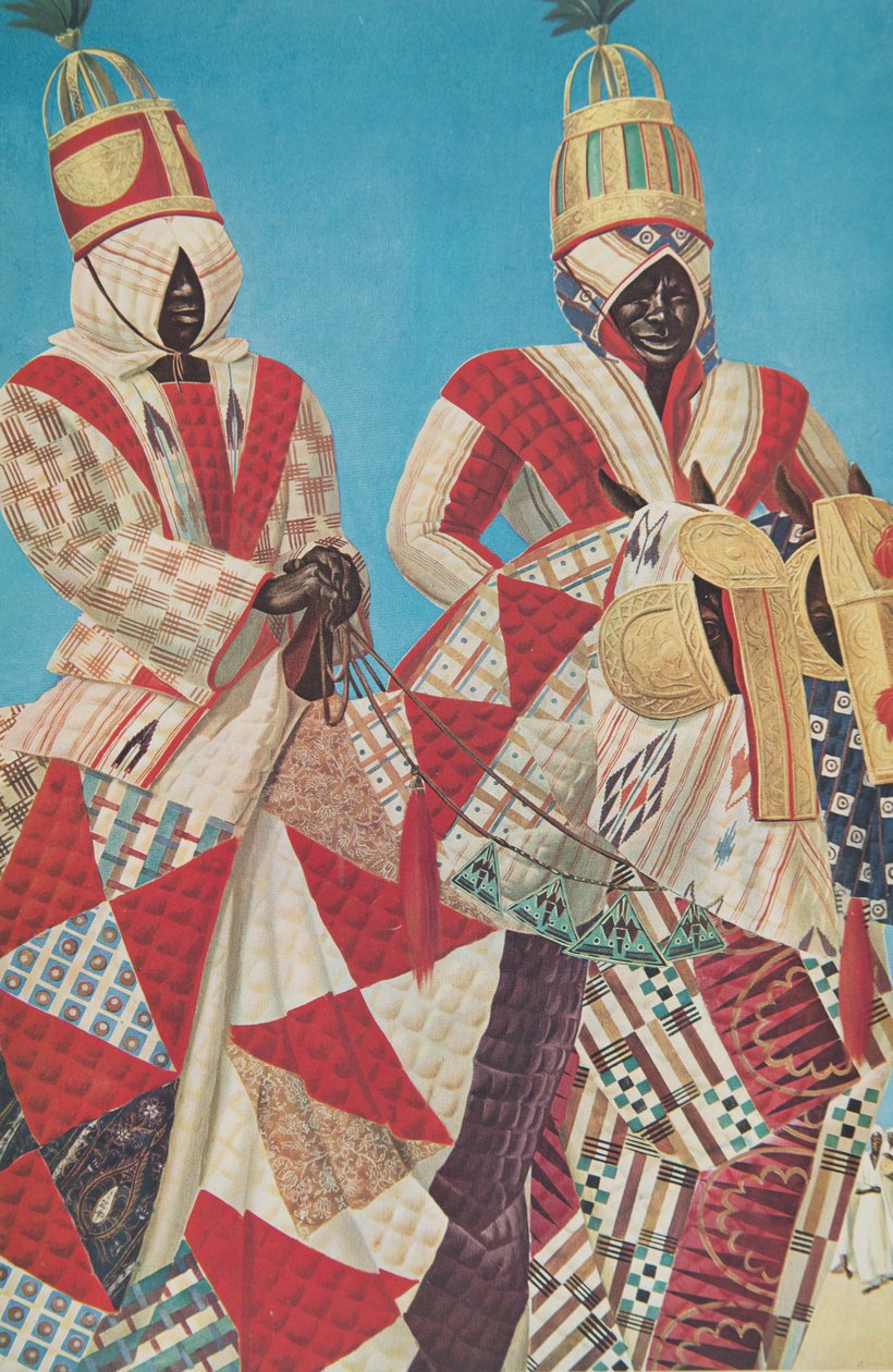 Djerma Riders (Niamey), da African Drawings and Paintings, executada durante a expedição Citroen Centre Afrique, segunda missão Haardt Audouin-Dubreuil, pub. Paris, 1927 de Alexander Yakovlev