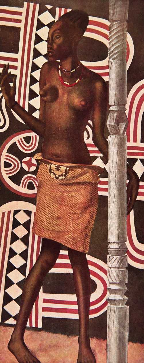 Molende, Mangbetou, de Cartoons and Paintings of Africa, executado durante a expedição Citroen Centre Afrique, segunda missão Haardt Audouin-Dubreuil, pub. Paris, 1927 de Alexander Yakovlev