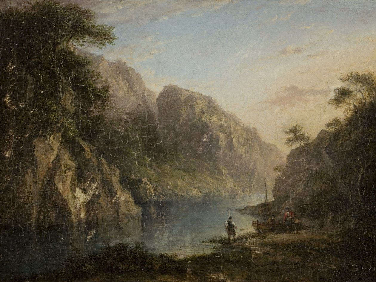 Passagem das Vacas, Terras Altas, do final do século XVIII ao início do século XIX (óleo sobre painel de madeira) de Alexander after Nasmyth