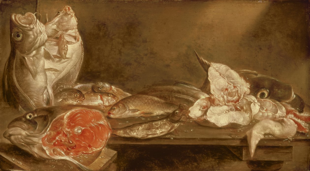 Ainda vida com peixe, 1640 de Alexander van Adriaenssen