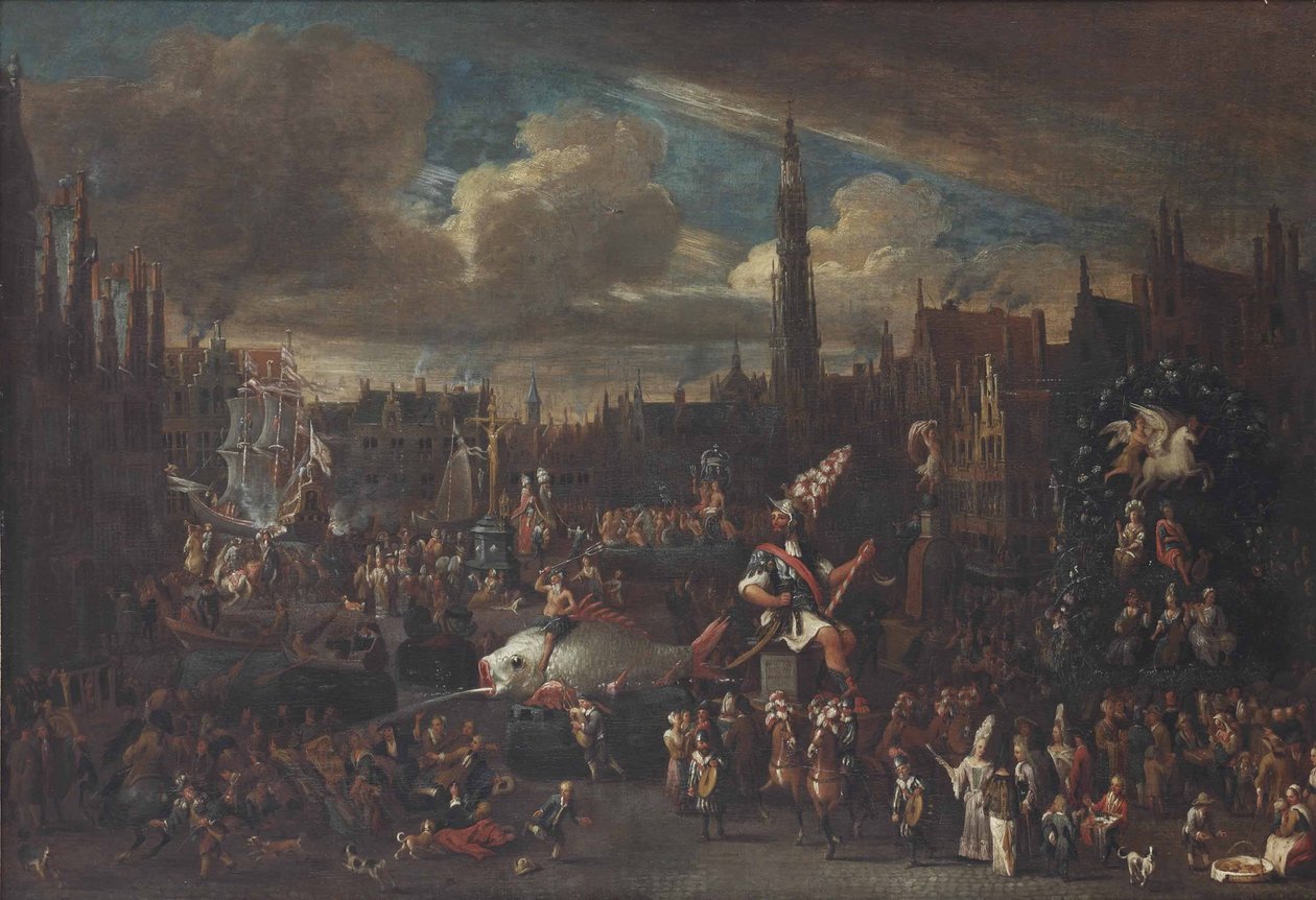 O Ommegang em Antuérpia no Meir de Alexander van Bredael