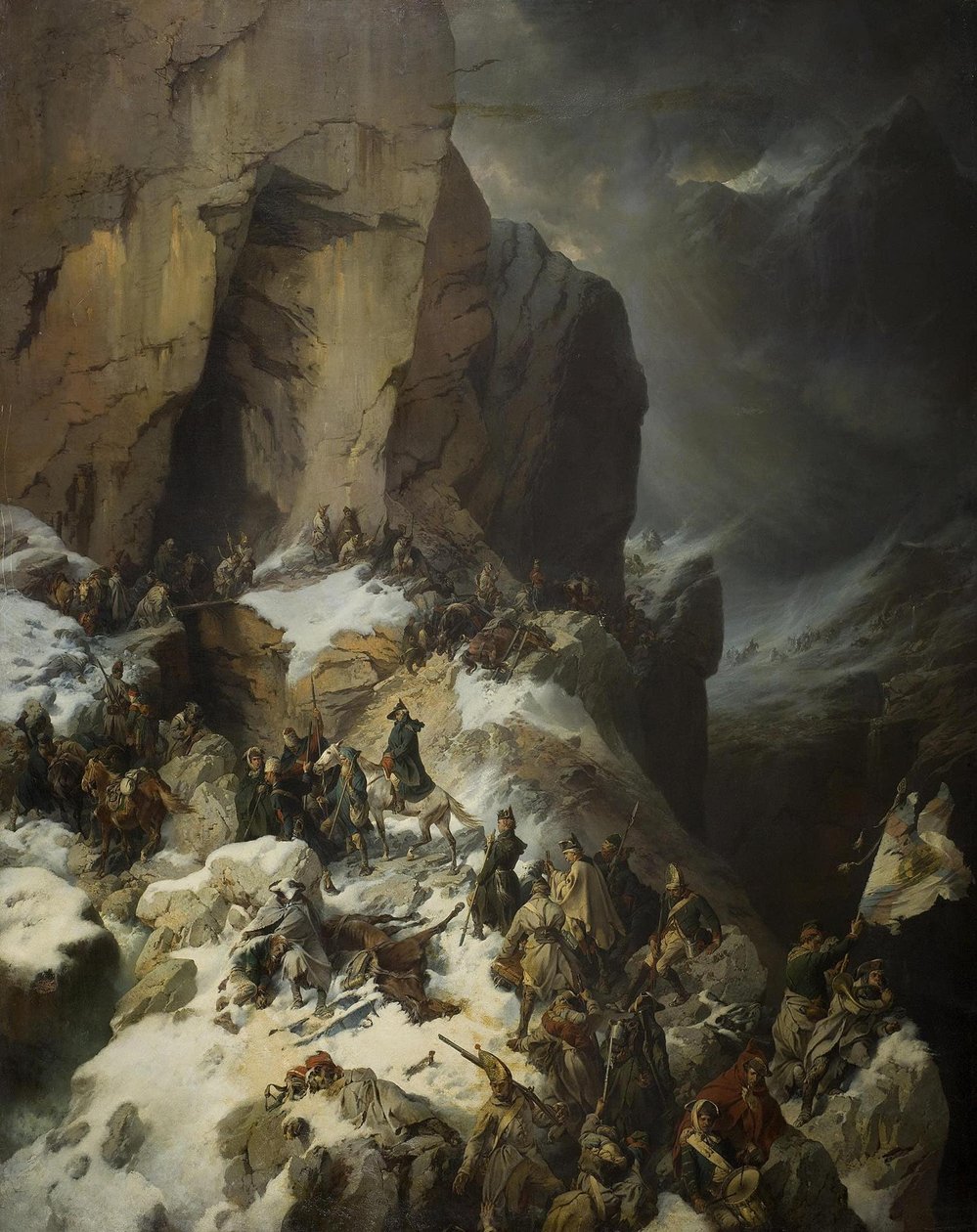 Suvorov atravessando o Panix Pass, 1860 de Alexander von Kotzebue