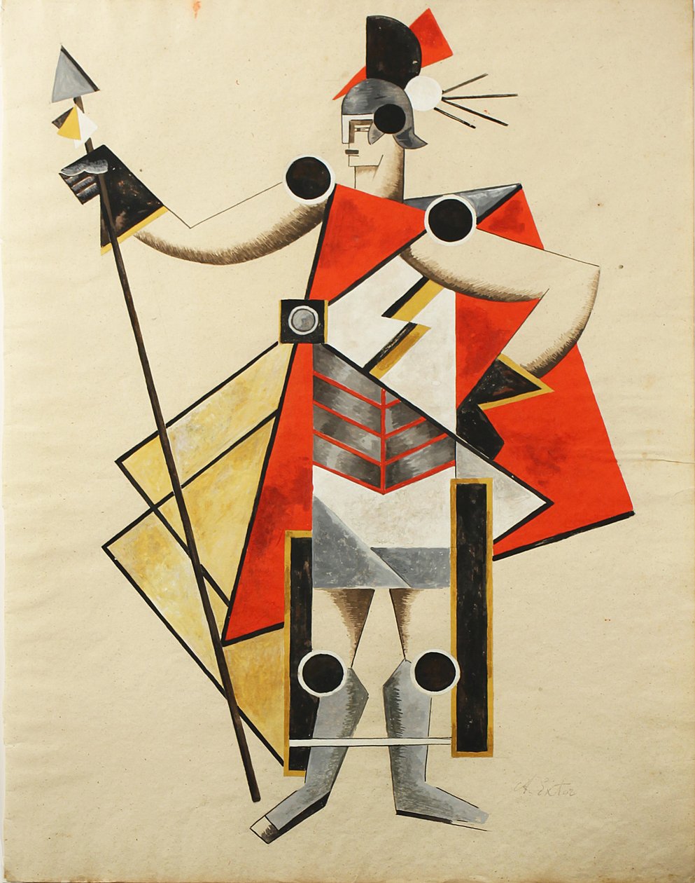 Figurino da peça A Dama Invisível, 1924 de Alexandra Alexandrowna Exter