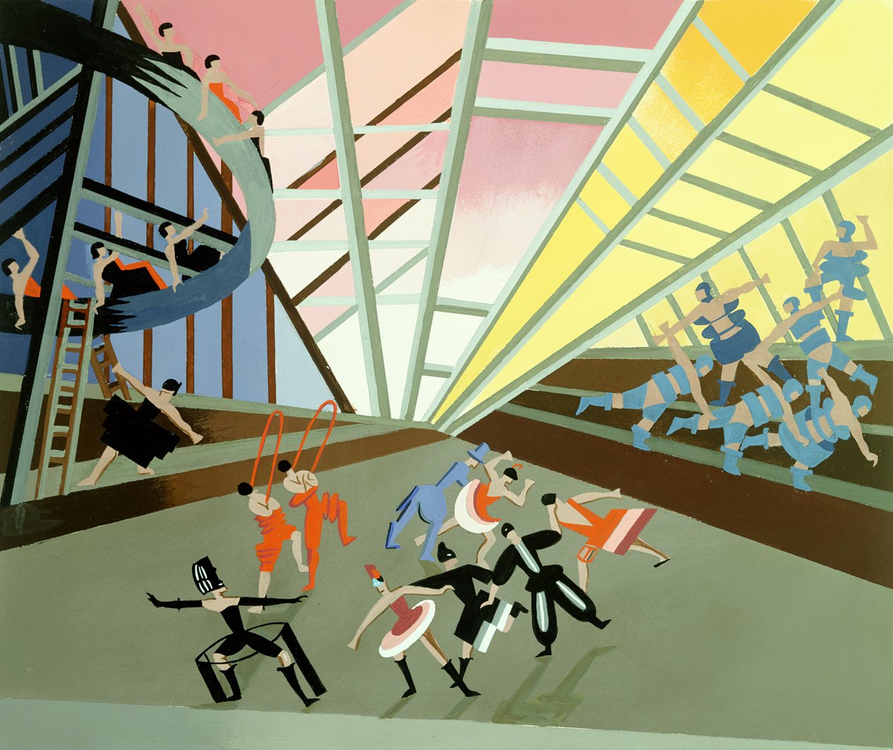 Projeto de Luz para Balé, pub. 1930 (guache em pochoir) de Alexandra Alexandrowna Exter
